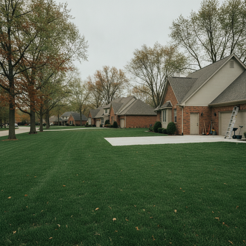 Completed exterior residential tree service project in Akron, OH